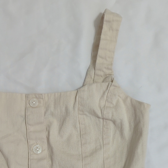 Banana Republic Denim Button Bustier Top, Color Ecru Size 2 - Picture 8 of 10